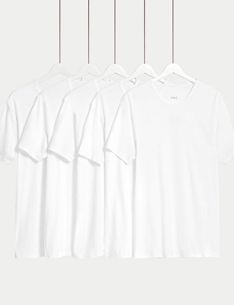 5pk Pure Cotton T-Shirt Vests