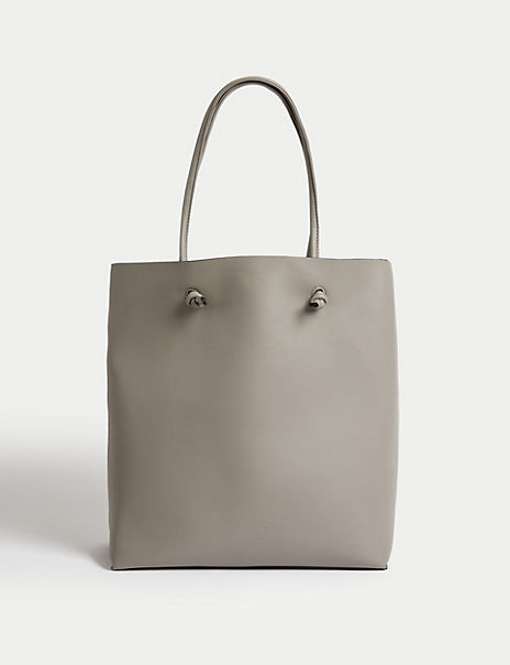  Faux Leather Tote Bag 