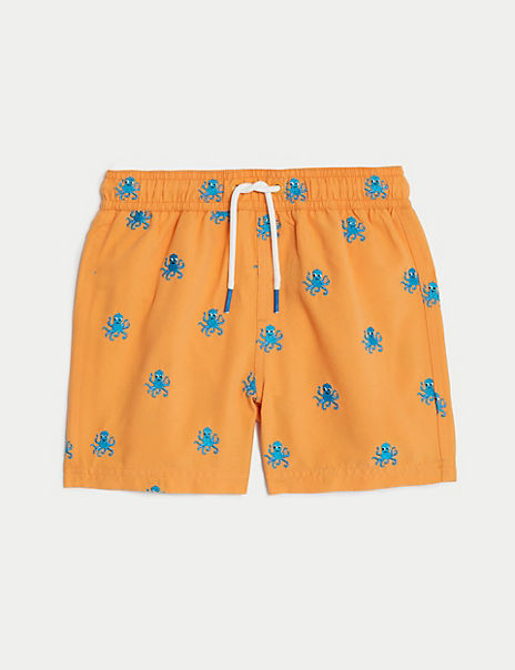  Octopus Embroidered Swim Shorts (2-8 Yrs) 