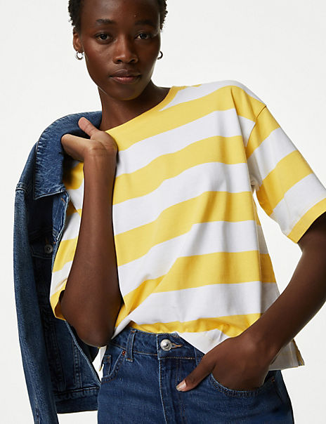  Pure Cotton Striped T-Shirt 