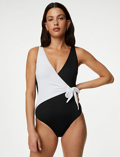 Tummy Control Wrap Plunge Swimsuit - Marks and Spencer Cyprus