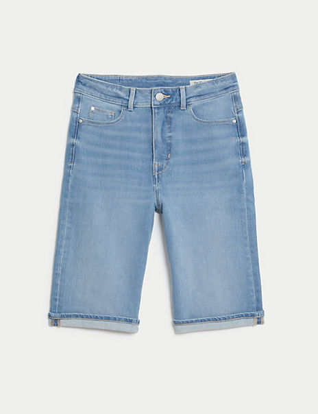 Magic Shaping Denim High Waisted Shorts Marks and Spencer Cyprus Symeonides Fashion House