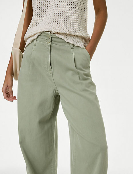 Lyocell™ Rich Cargo Straight Leg Trousers, M&S Collection