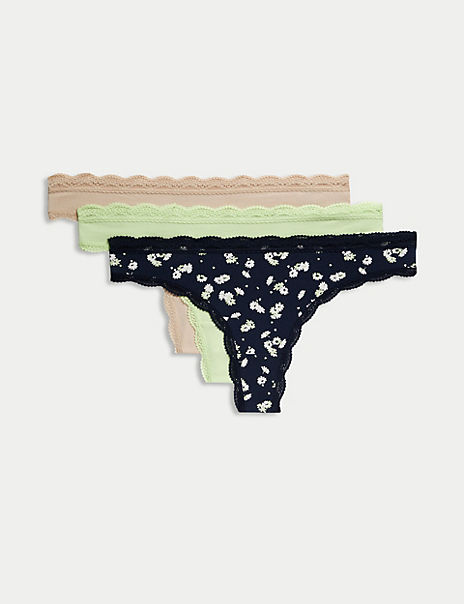 Essentials Women's Cotton High Leg Brief Underwear, Pack of 10,  Green, Botanical Floral, X-Small : : Clothing, Shoes & Accessories