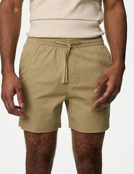  Elasticated Waist Stretch Chino Shorts 