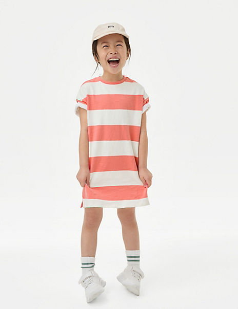 Pure Cotton Striped Dress (2-8 Yrs)