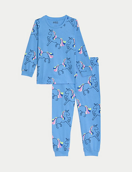 Pure Cotton Unicorn Pyjamas 12 Months 8 Years Marks and Spencer Cyprus Symeonides Fashion House