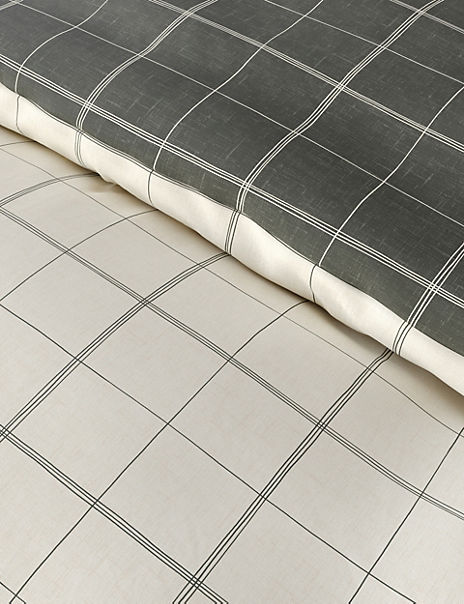 Cotton Blend Checked Bedding Set