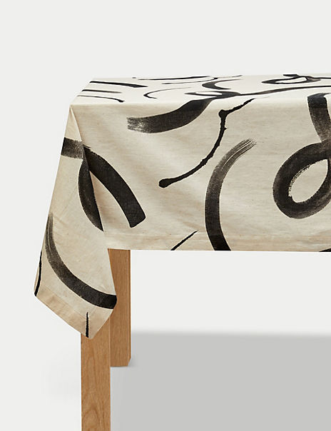 Printed Cotton with Linen Tablecloth