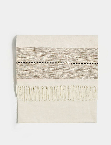  Pure Cotton Striped Textured Throw 
