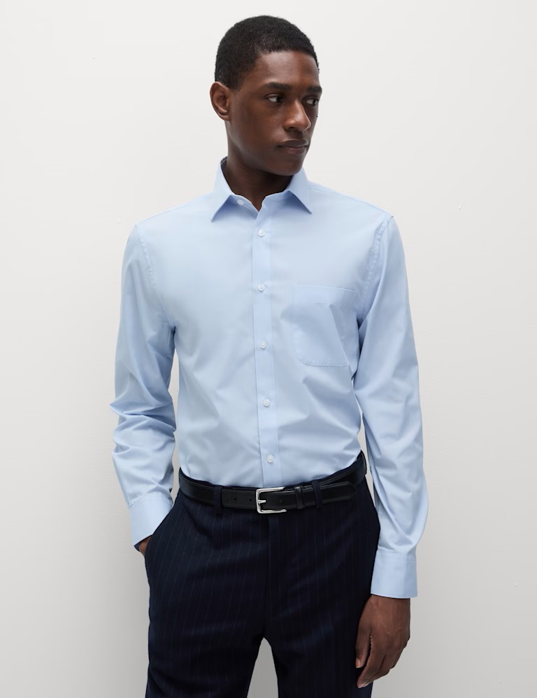 3pk Slim Fit Cotton Blend Long Sleeve Shirts