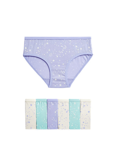 7pk Pure Cotton Stars Knickers (2-12 Yrs)