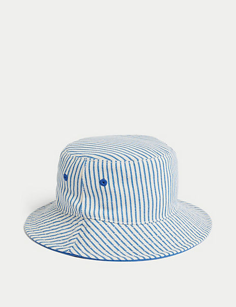  Kids’ Pure Cotton Striped Sun Hat (0-12 Mths) 