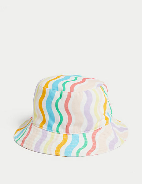 Kids’ Pure Cotton Striped Sun Hat (1-13 Yrs) 