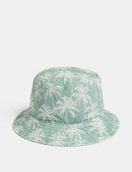  Kids’ Pure Cotton Palm Tree Sun Hat (1-13 Yrs) 