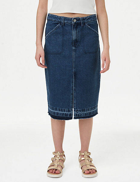 Midi Denim Skirt 6 16 Yrs Marks and Spencer Cyprus Symeonides Fashion House