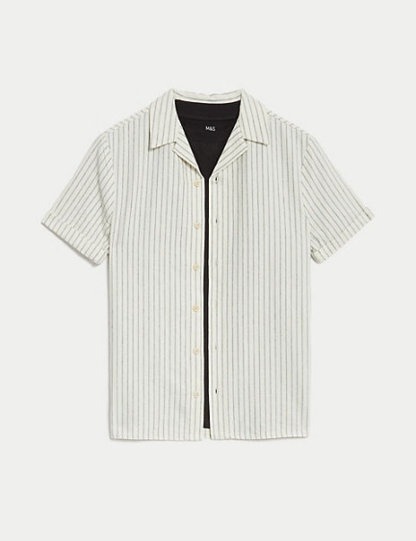  2pc Pure Cotton Striped Shirt & T-Shirt Set (6-16 Yrs) 