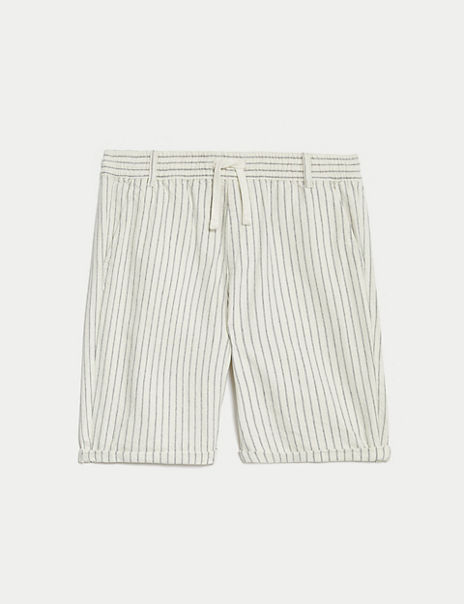 Pure Cotton Striped Shorts (6-16 Yrs) 