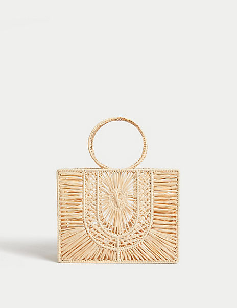 Straw Top Handle Structured Bag - Marks and Spencer Cyprus | Symeonides ...