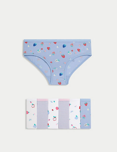 7pk Cotton Rich Fruit Print Knickers (2-12 Yrs)