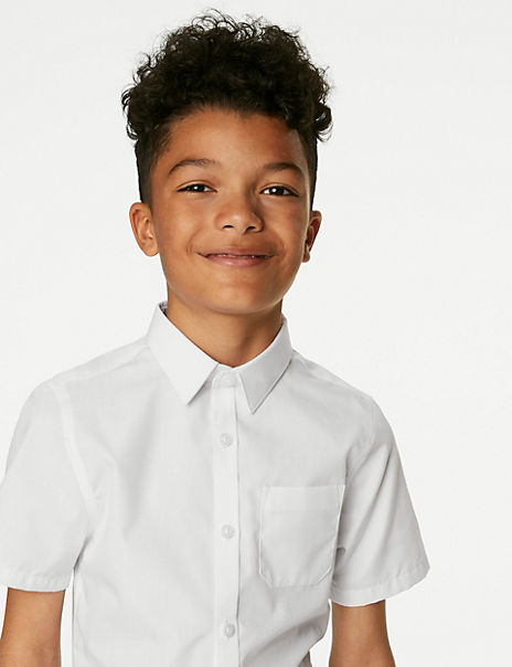2pk Boys’ Slim Fit Non-Iron School Shirts (5-16 Yrs)