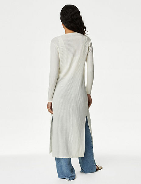 Linen longline cardigan best sale