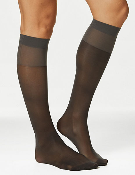 4pk 15 Denier Medium Support Knee Highs