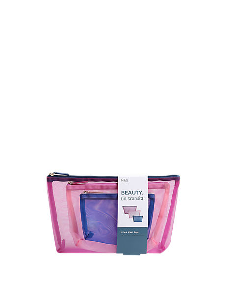 Mesh Toiletry Bag Trio Set
