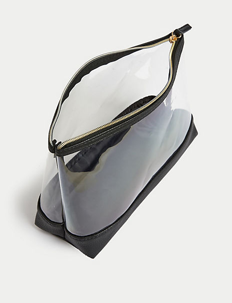 3 Piece Clear Makeup Bag Set