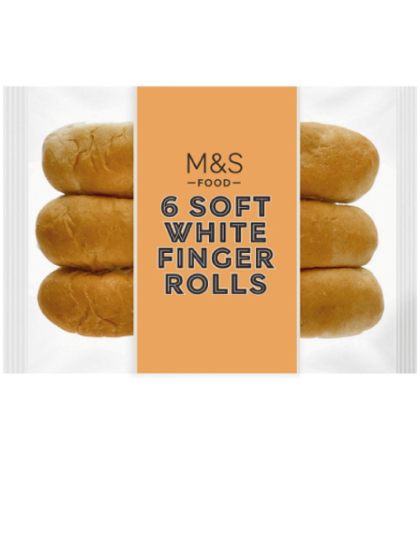 6 Soft White Finger Rolls