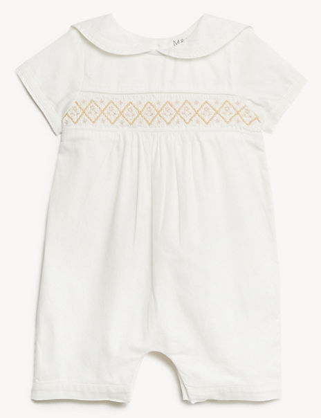 Pure Cotton Christening Romper 7lbs 1 Yr Marks and Spencer Cyprus Symeonides Fashion House