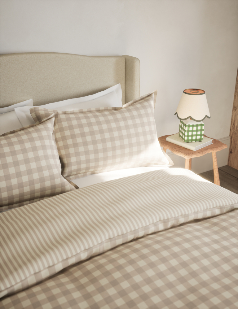 Pure Cotton Gingham Bedding Set Marks and Spencer Cyprus