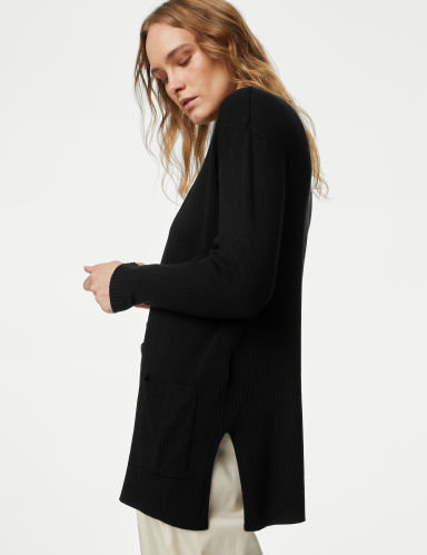 Ribbed Edge to Edge Longline Cardigan