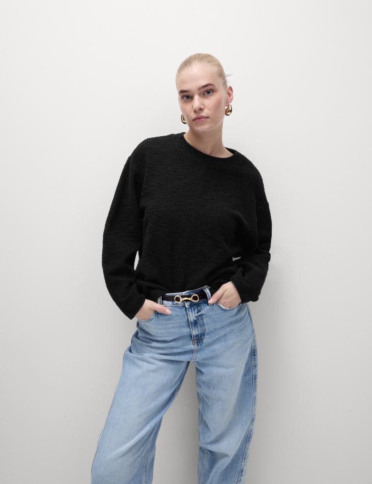 Cotton Rich Textured Sweatshirt Marks and Spencer Cyprus Symeonides Fashion House