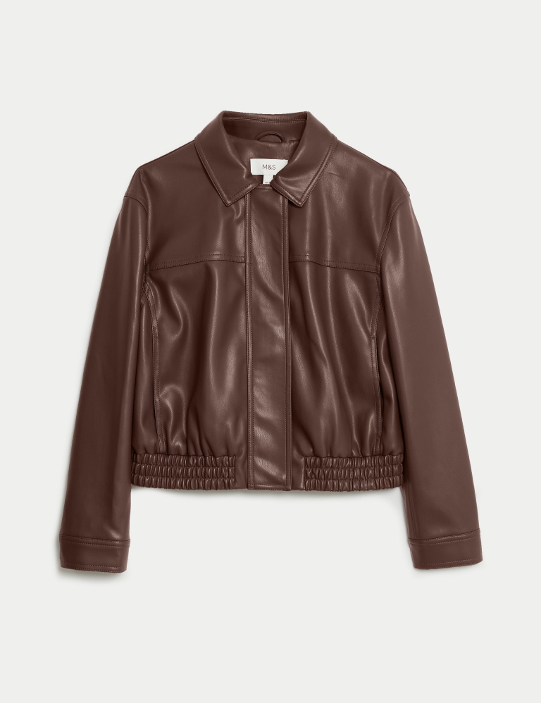 Leather harrington jacket best sale