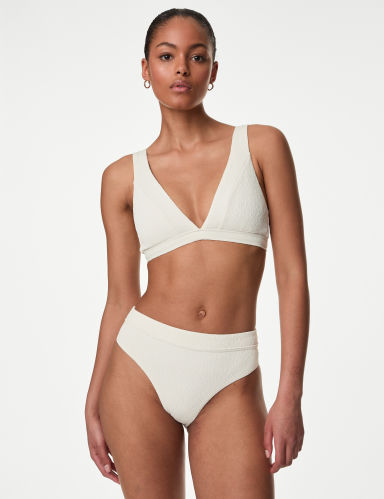 Textured High Waisted High Leg Bikini Bottoms Marks and Spencer Cyprus Symeonides Fashion House