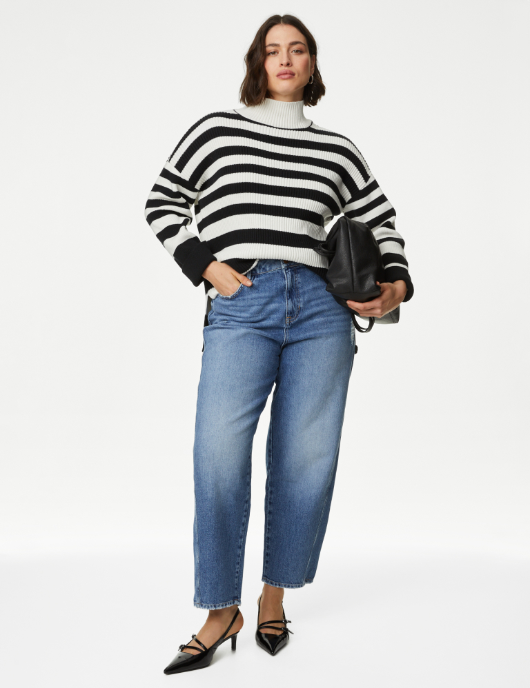 High Waisted Carrot Leg Ankle Grazer Jeans Marks and Spencer Cyprus Symeonides Fashion House