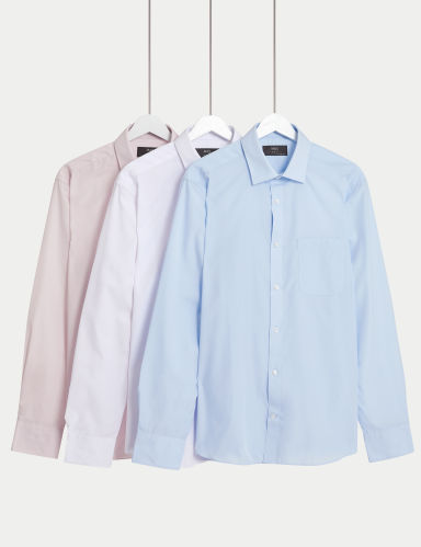 3pk Slim Fit Easy Iron Shirts