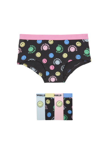 5pk Cotton with SmileyWorld® Shorts (5-16 Yrs)