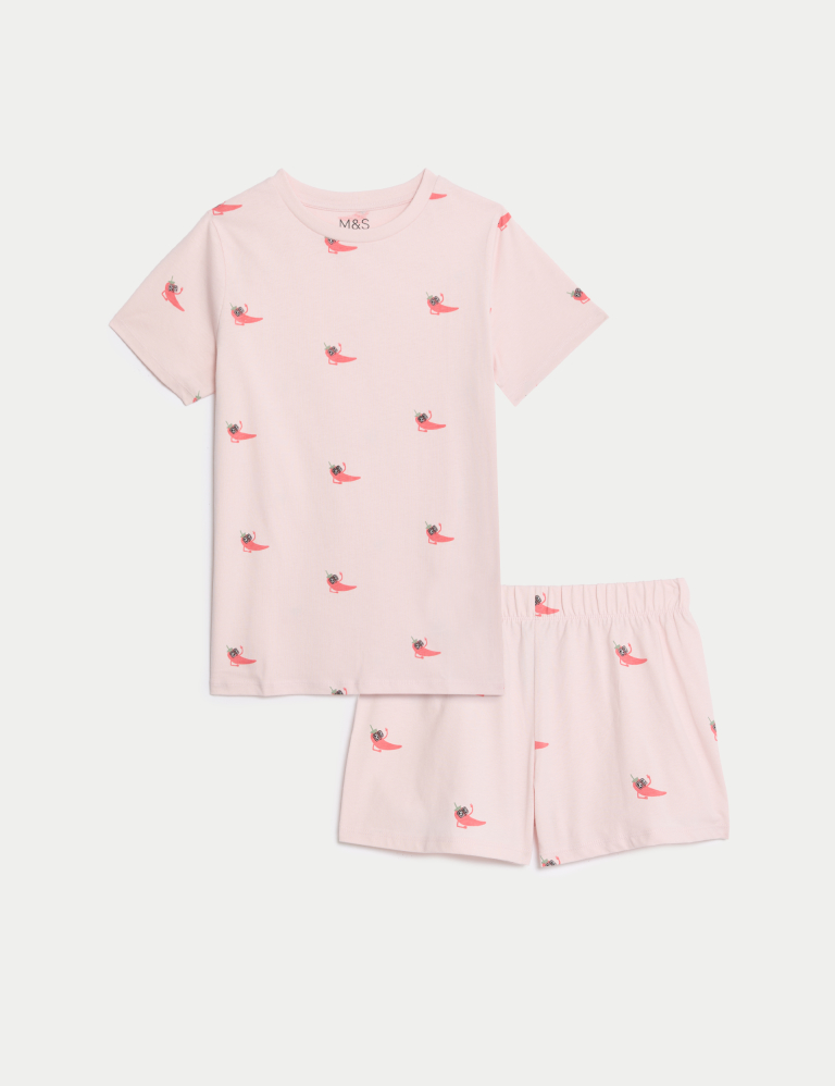 Pure Cotton Chilli Print Short Pyjamas (7-14 Yrs) Pure Cotton Chilli Print Short Pyjamas (7-14 Yrs)