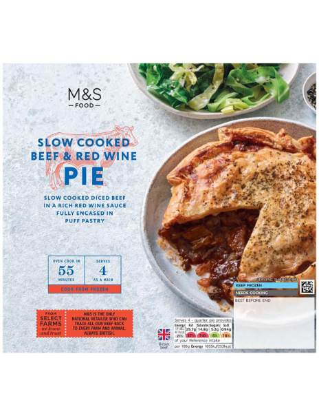 Slow Cooked Beef & Red Wine Pie