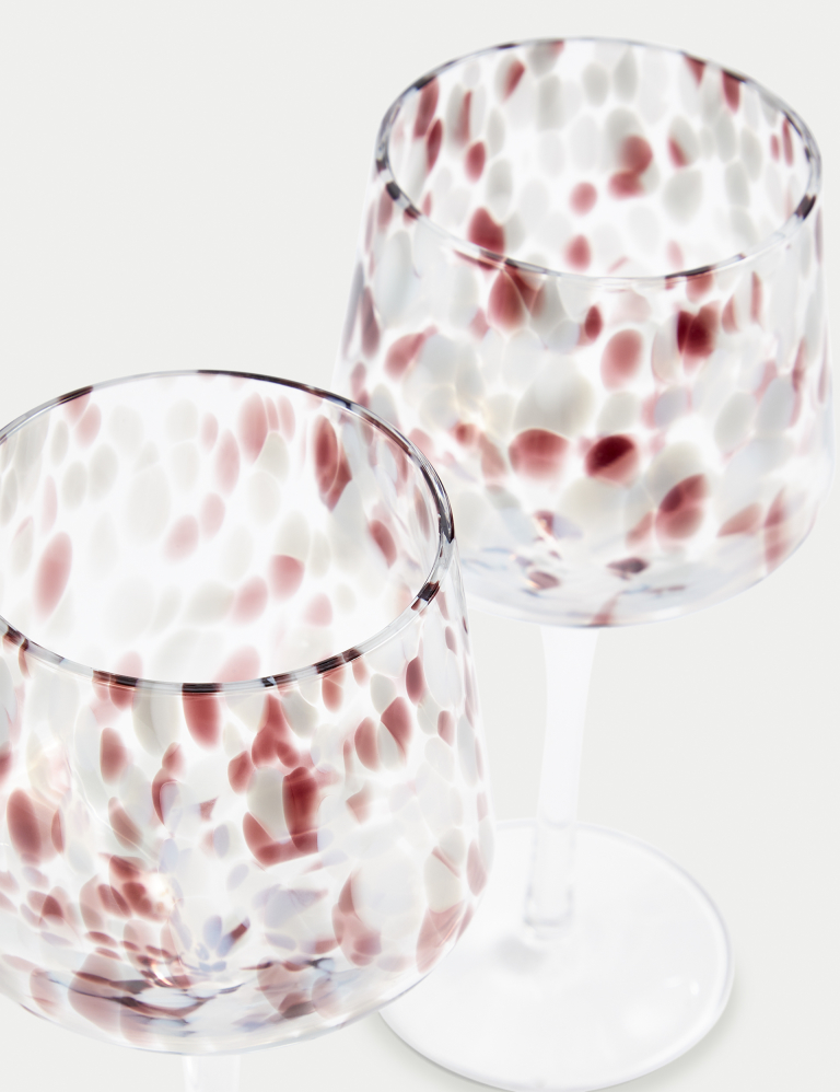 Set of 2 Speckled Wine Glasses