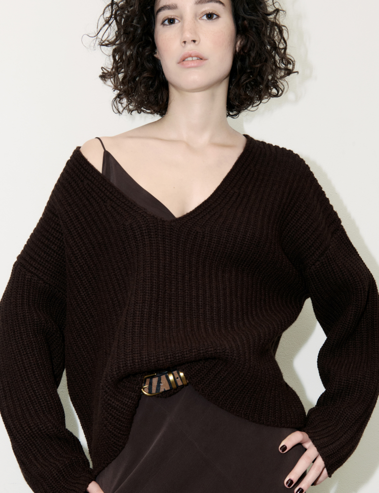 Merino Wool Rich Oversized Jumper With Cashmere Marks and Spencer Cyprus Symeonides Fashion House