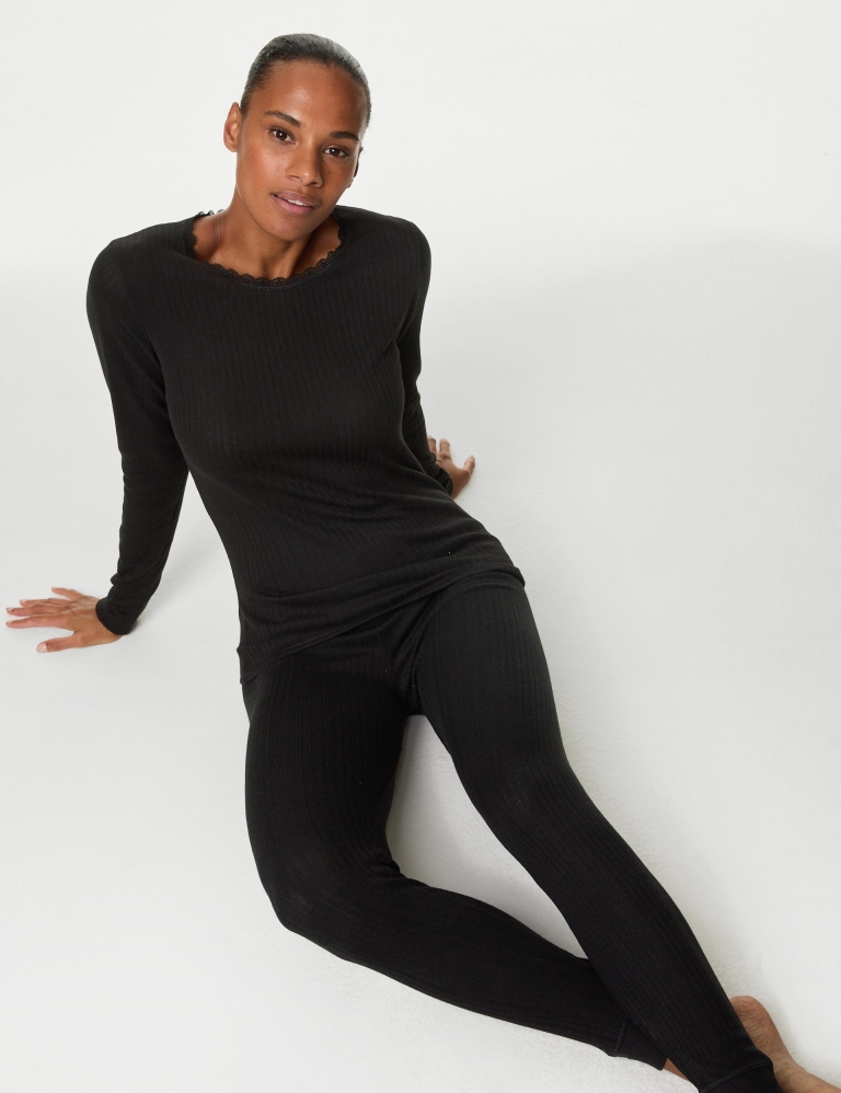 Medium Warmth Thermal Pointelle Leggings
