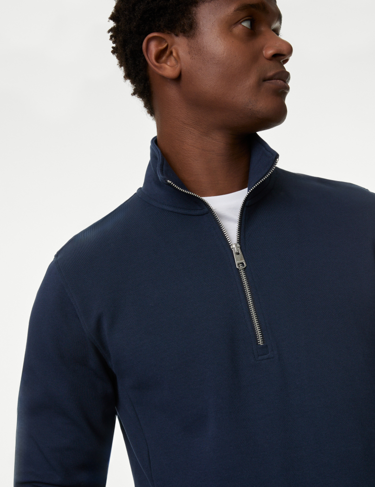 Cotton Rich Half Zip Sweatshirt