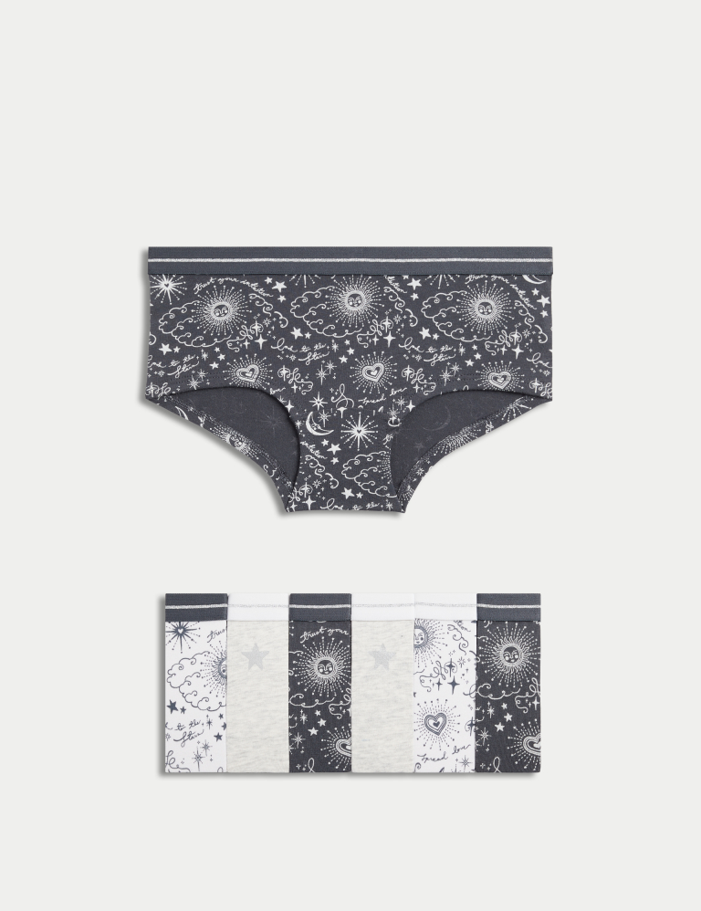7pk Cotton Rich Cosmic Knicker Shorts (5-16 Yrs)