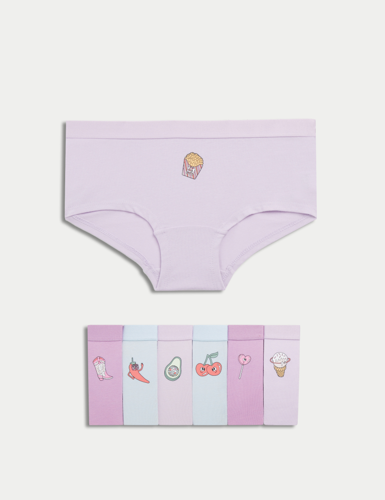 7pk Cotton with Stretch Patterned Shorts (5-16 Yrs)