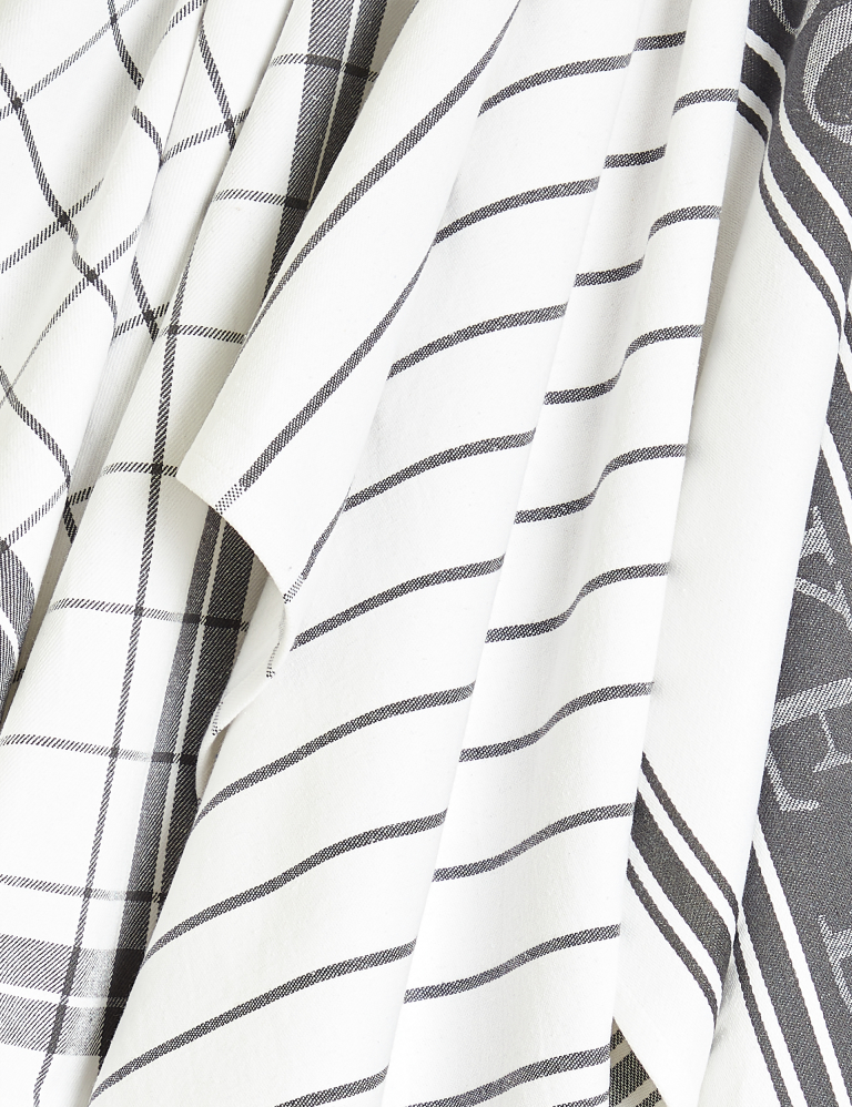 Set of 3 Cotton Rich Striped Tea Towels