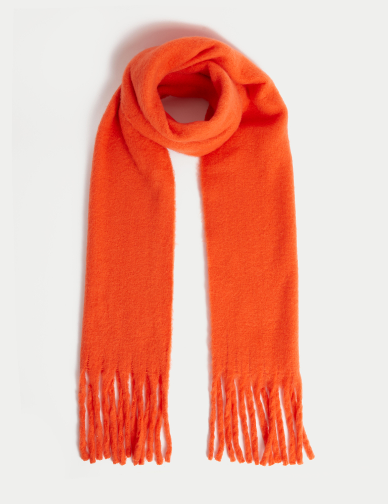 Brushed Colour Block Tassel Scarf Marks and Spencer Cyprus