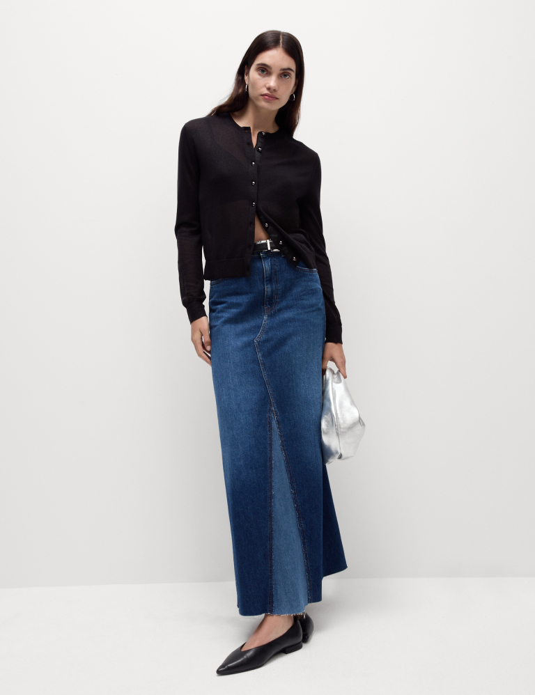 Metallic Crew Neck Cardigan Metallic Crew Neck Cardigan